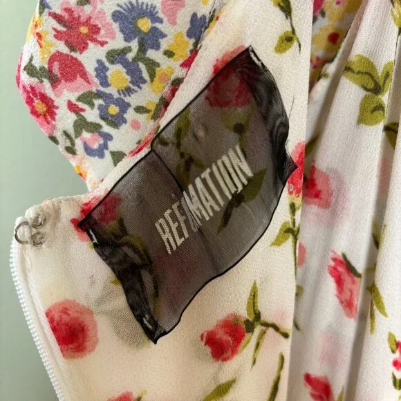 Reformation Womens Floral Dress Size 6 Mini Fairy Feminine Flowy Spring Party - Picture 8 of 14